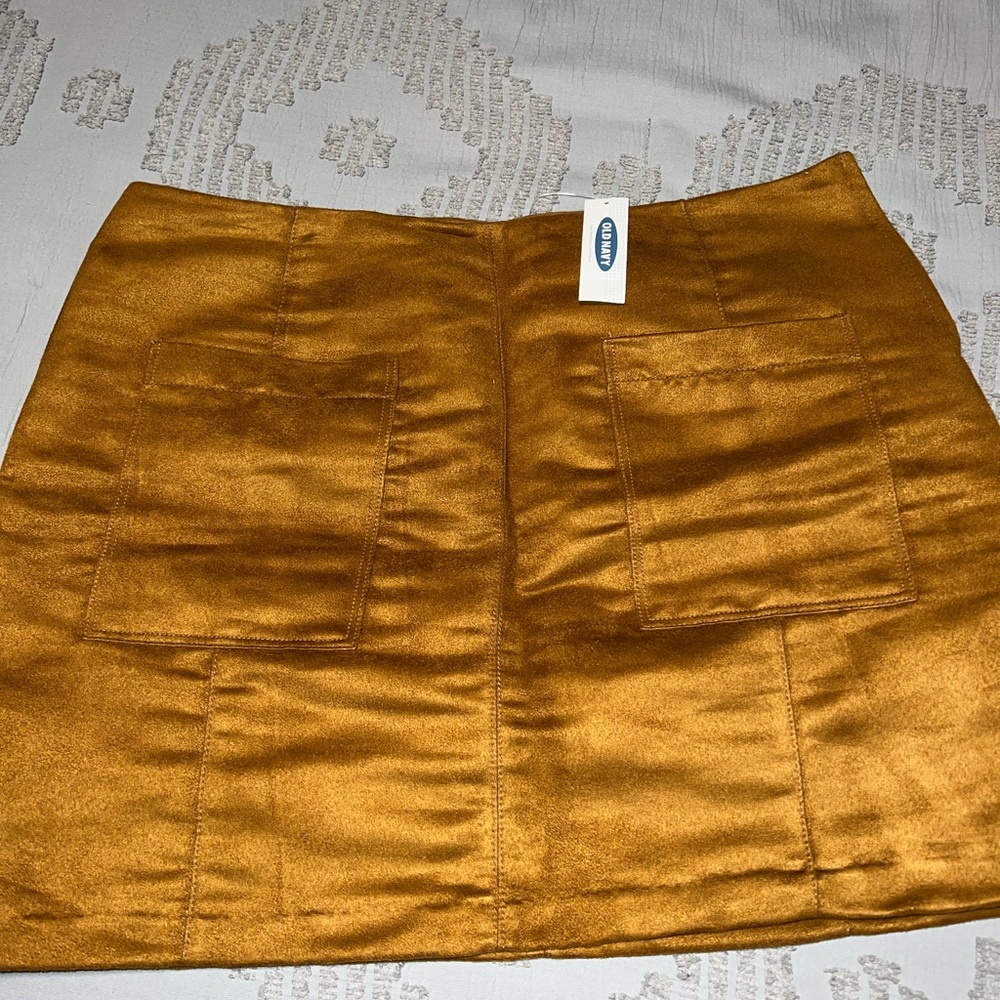 Old Navy Brown Tan Velvet Mini Skirt